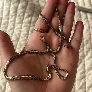 Vintage 10k 18inch yellow gold flat snake chain